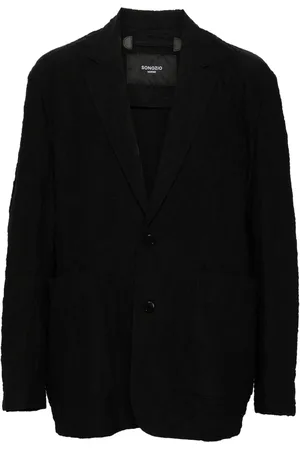 SONGZIO Crease-effect V-neck jacket