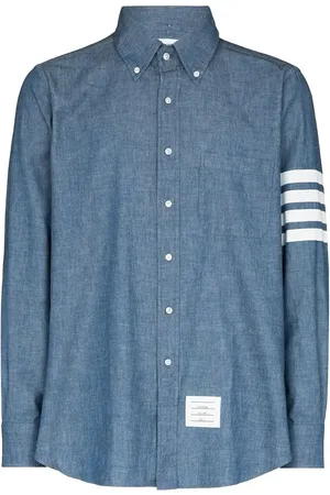 Thom Browne 4-Bar Straight-Fit Chambray Shirt
