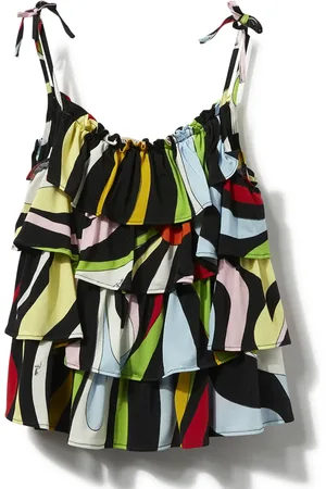 PUCCI Junior Marmo-print ruffle top