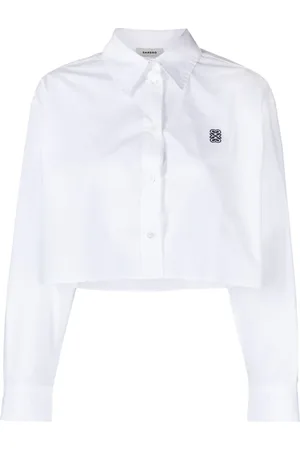 Sandro Monogram-embroidered cotton shirt