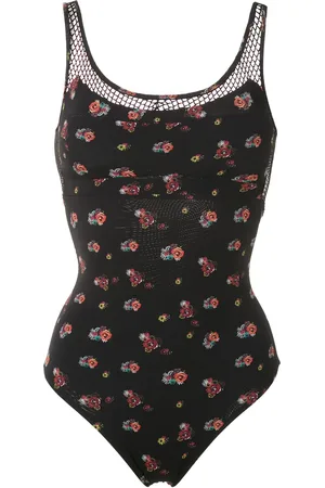 AMIR SLAMA Floral mesh panels swimsuit