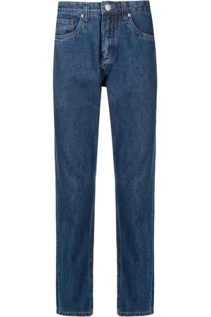 HANDRED Logo-patch mid-rise straight-leg trousers