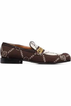Marni Monogram-knit loafers