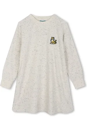 Kenzo Logo-embroidered long-sleeve terry dress