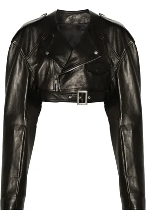 Rick Owens Micro Biker cropped leather jacket
