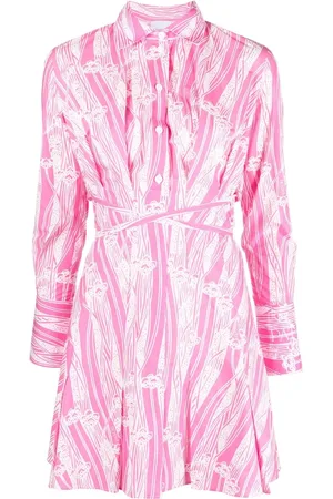 Patou Printed tie-waisted shirt dress