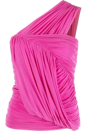 Rick Owens Edfu draped one-shoulder blouse