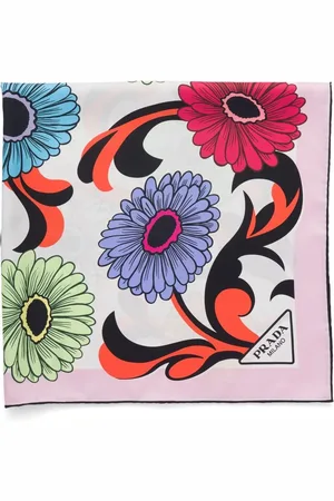 Prada Floral-print twill scarf