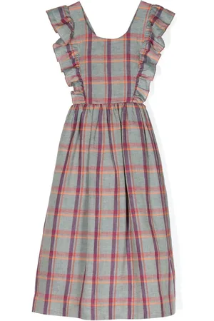 BONPOINT Carole checked linen dress