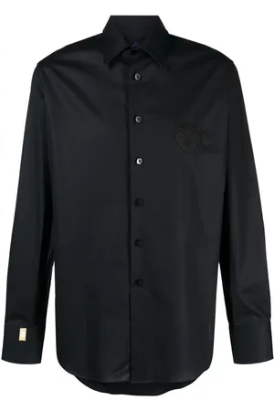 BILLIONAIRE Logo-embroidered poplin shirt