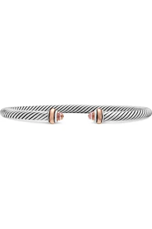 David Yurman 18kt rose gold and sterling Classic Cable bracelet (4mm)
