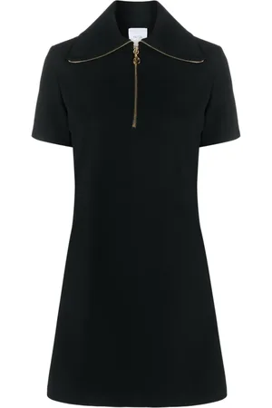 Patou Short-sleeve zip-detail dress