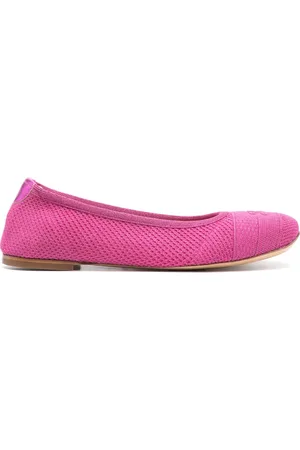 Casadei Lurex-detail knitted ballerina shoes