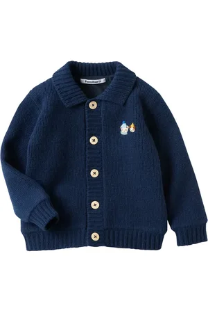 Familiar Intarsia-knit wool cardigan