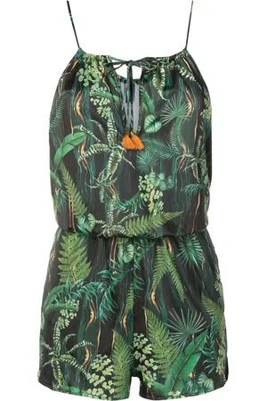 Lygia & Nanny Laya leaf-print playsuit