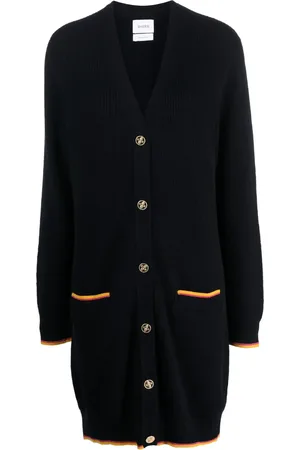 Barrie Button-up cashmere cardi-coat