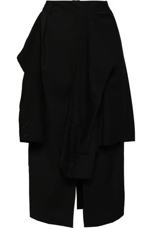 GOEN.J Layered shirt-detail midi skirt