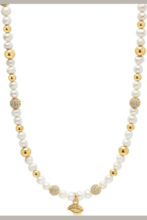 Nialaya Evil Eye freshwater-pearl necklace