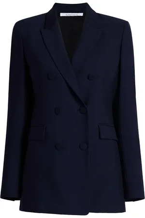 Another Tomorrow Double-breasted merino wool blazer