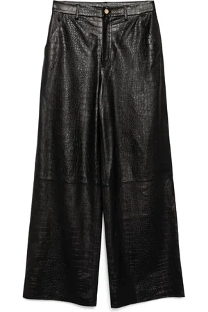 Cynthia Rowley Embossed wide-leg trousers