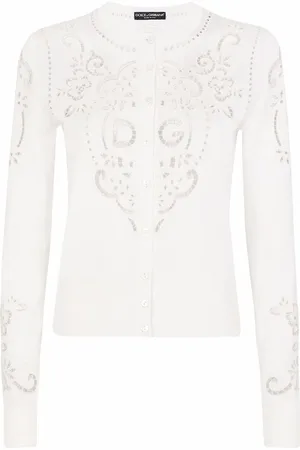 Dolce & Gabbana Openwork-embroidery silk cardigan