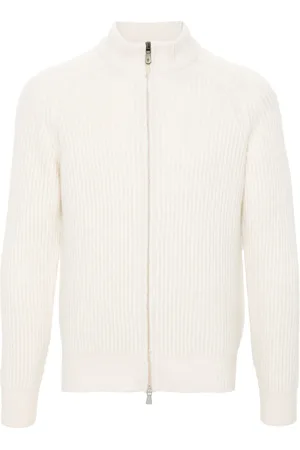 ELEVENTY Zip-up ribbed sweatshirt