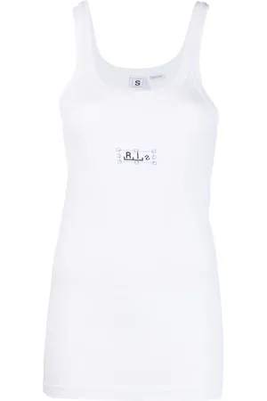 Random Identities Logo-print ribbed-knit tank top