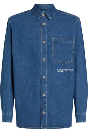 Karl Lagerfeld Logo-embroidered denim shirt