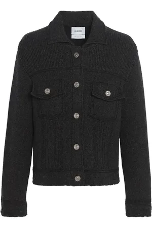Barrie Contrast-stitch knitted jacket