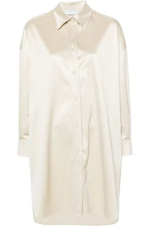 Harris Wharf London Button-up satin shirtdress