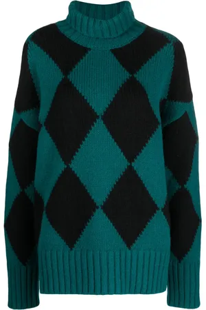 La DoubleJ Argyle roll-neck jumper