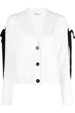 RED Valentino Bow-embellished V-neck cardigan