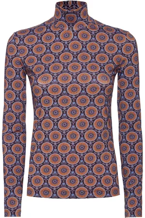 La DoubleJ Geometric-pattern turtleneck