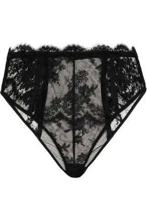 Dolce & Gabbana High-waisted floral-lace briefs