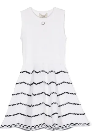 Twin-Set Geometric-pattern knitted dress