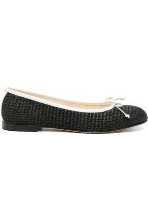 Manolo Blahnik Veralli raffia ballerina shoes