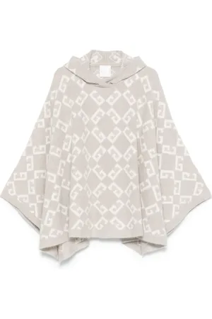 Givenchy Logo-intarsia hooded poncho