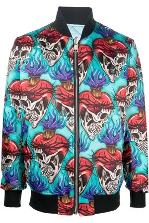Philipp Plein Tattoo-motif embroidered bomber jacket
