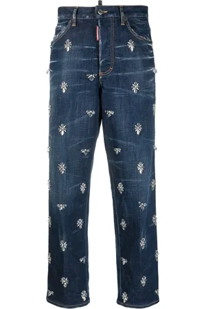 Dsquared2 Crystal Flies high-rise cropped jeans