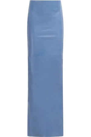 Marni Rear-slit leather maxi skirt