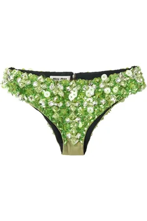 Miu Miu Embroidered beaded silk briefs