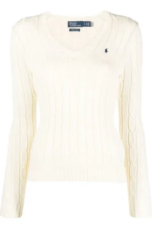 Ralph Lauren Embroidered-logo cable-knit jumper