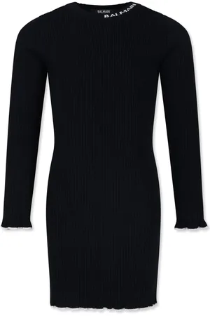 Balmain Logo-jacquard ribbed-knit dress