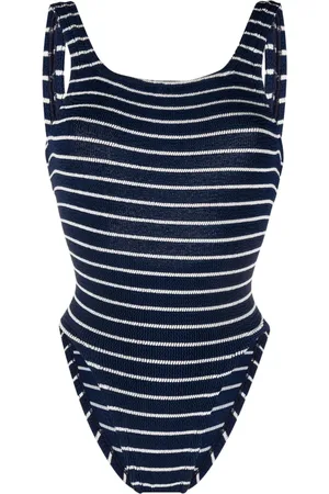 Hunza G Striped square-neck swimsuit
