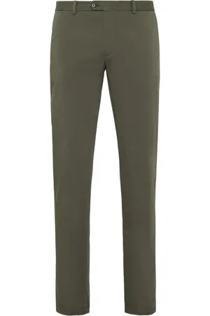 Philipp Plein Logo-patch cotton-blend chinos