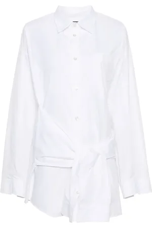 Balenciaga Knotted-sleeve cotton shirt