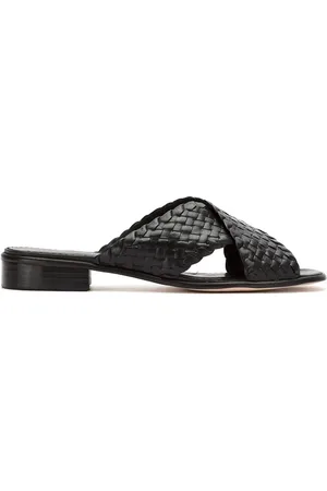 Sarah Chofakian Leather woven flat sandals