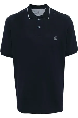 Brunello Cucinelli Embroidered-logo cotton polo shirt
