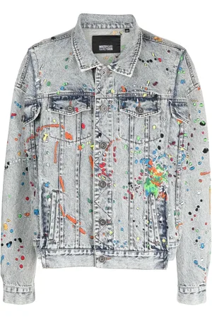 MOSTLY HEARD RARELY SEEN Paint-embroidered denim jacket
