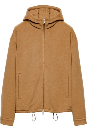 Prada Camel-hair hoodie jacket